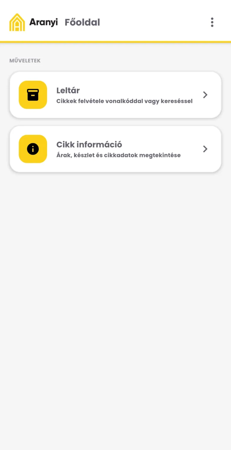 Mobile app: stocktaking by barcode or search, item info