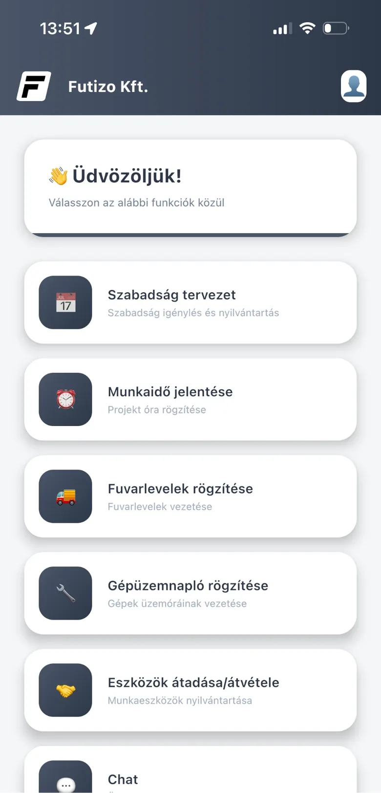 Employee app – Futizo