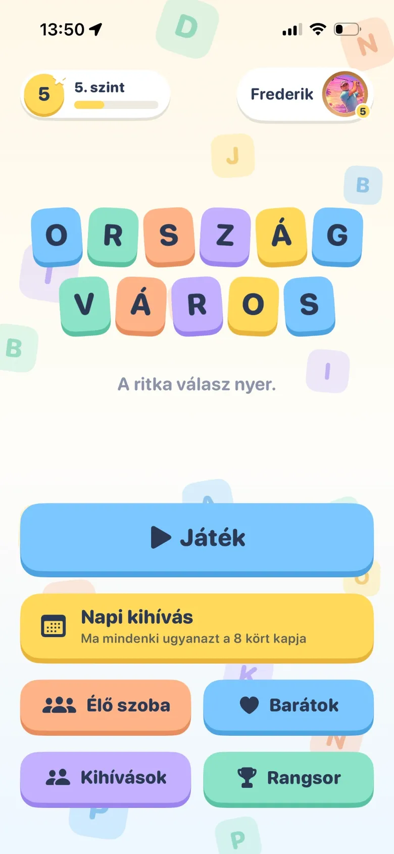 Ország Város – word game